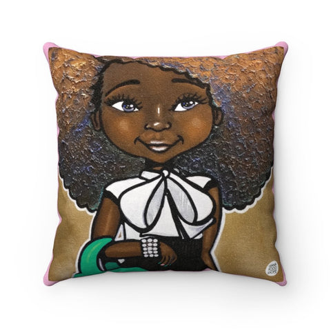 Fashionista (Pink & Green) Square Pillow - Fearlessly Hue by Dana Todd Pope