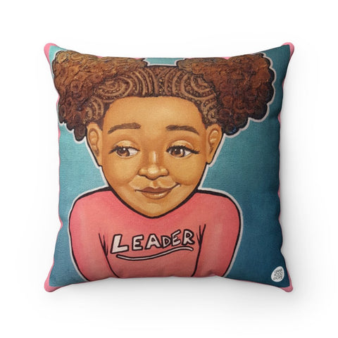 Braids II (Leader) Square Pillow - Fearlessly Hue by Dana Todd Pope