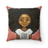 Iam... S, P, K, I Suede Square Pillow - Fearlessly Hue by Dana Todd Pope