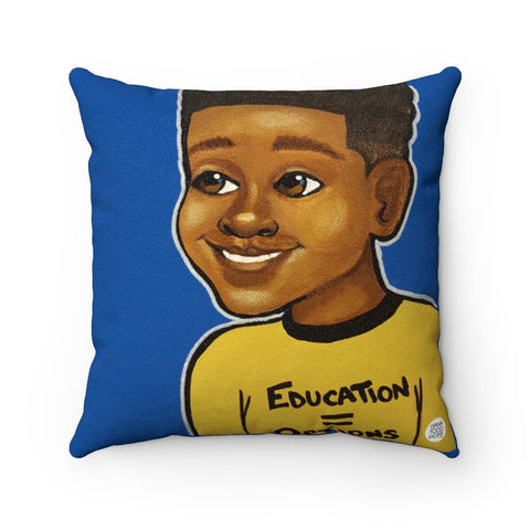 Education + Options (Boy) Square Pillow - Fearlessly Hue by Dana Todd Pope