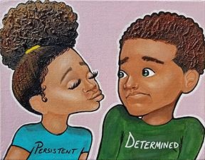 "Persistent & Determined" Print on Paper - Fearlessly Hue by Dana Todd Pope