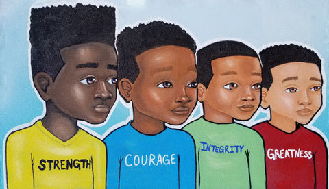 "Strength, Courage, Integrity, Greatness" Print on Paper - Fearlessly Hue by Dana Todd Pope