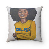 "COLLEGE (BLUE AND GOLD)" 18"x18" Square Pillow