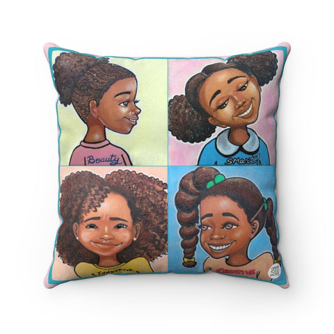 Beautiful, Smart, Innovative, Creative Square Pillow - Fearlessly Hue by Dana Todd Pope