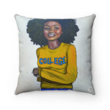 College (Blue & Gold) Square Pillow - Fearlessly Hue by Dana Todd Pope