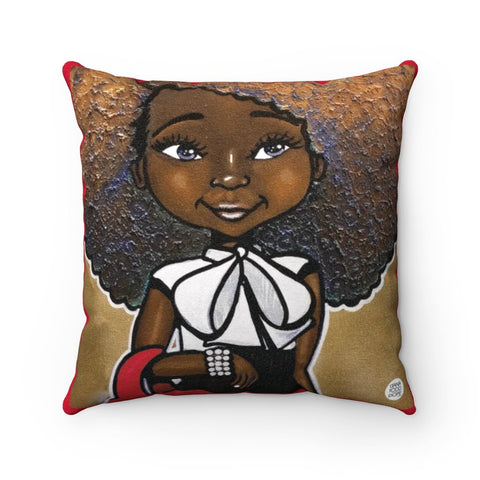 Fashionista (Red & White) Square Pillow - Fearlessly Hue by Dana Todd Pope