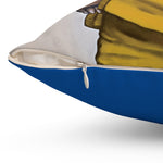 "COLLEGE (BLUE AND GOLD)" 18"x18" Square Pillow