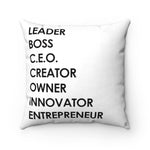"L.B.C..." 18"x18" Spun Polyester Square Pillow (White)